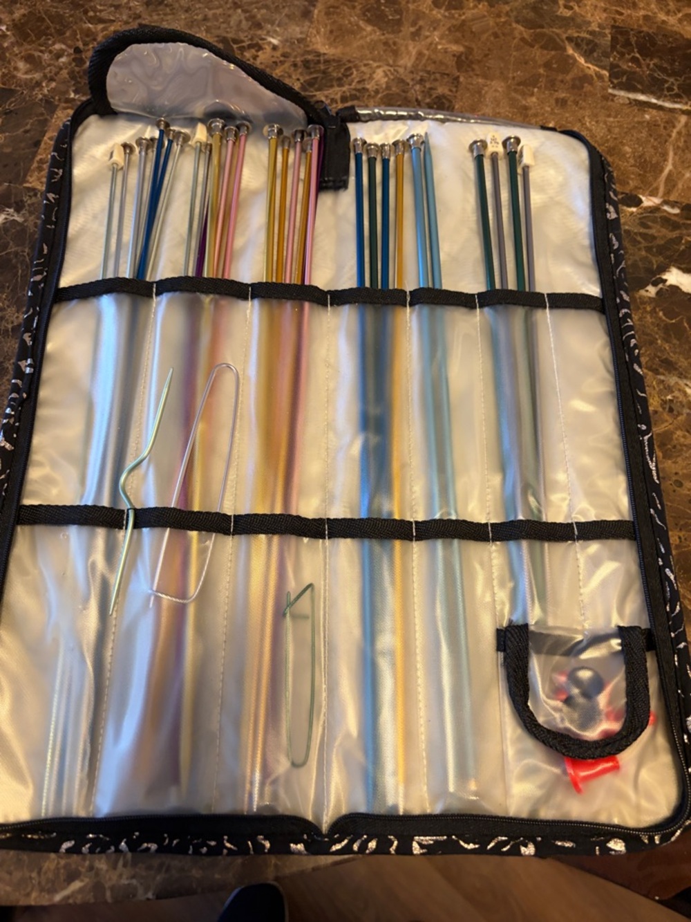 Assorted Metallic Straight Knitting Needles Set - Multicolor